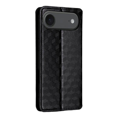 For iPhone Air Cubic Grid Texture Flip Leather Phone Case(Black) - iPhone Air Cases by buy2fix | Online Shopping UK | buy2fix