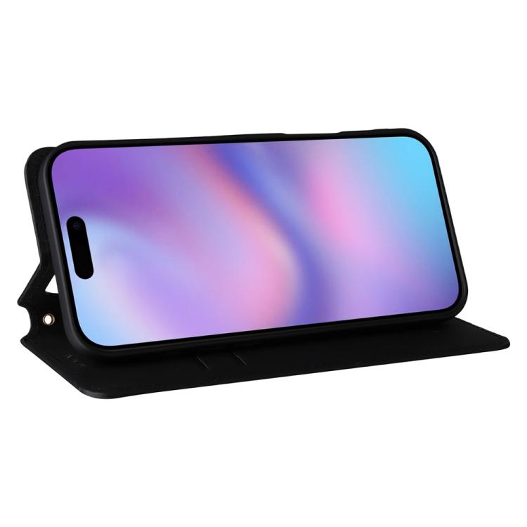 For iPhone Air Cubic Grid Texture Flip Leather Phone Case(Black) - iPhone Air Cases by buy2fix | Online Shopping UK | buy2fix