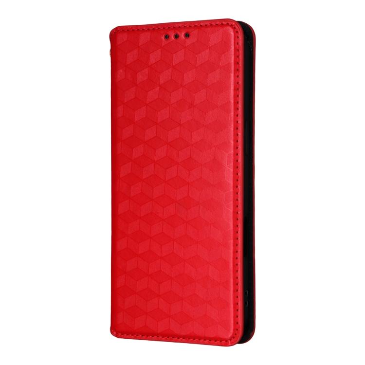 For iPhone Air Cubic Grid Texture Flip Leather Phone Case(Red) - iPhone Air Cases by buy2fix | Online Shopping UK | buy2fix