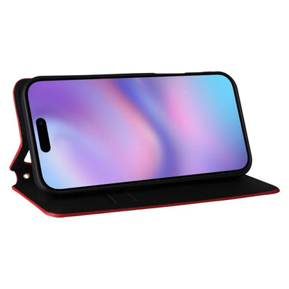 For iPhone Air Cubic Grid Texture Flip Leather Phone Case(Red) - iPhone Air Cases by buy2fix | Online Shopping UK | buy2fix