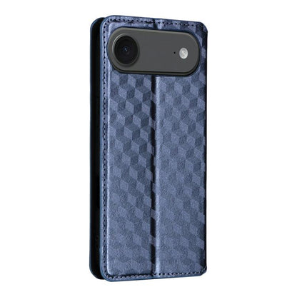 For iPhone Air Cubic Grid Texture Flip Leather Phone Case(Blue) - iPhone Air Cases by buy2fix | Online Shopping UK | buy2fix