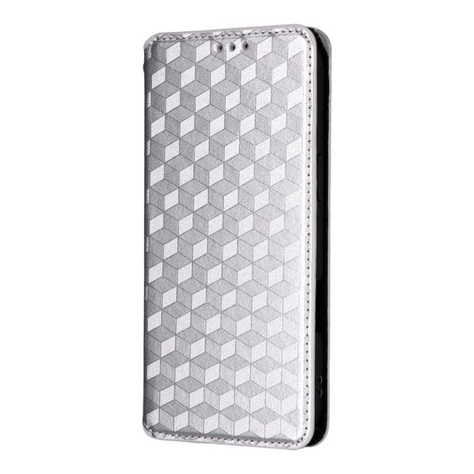 For iPhone Air Cubic Grid Texture Flip Leather Phone Case(Silver) - iPhone Air Cases by buy2fix | Online Shopping UK | buy2fix