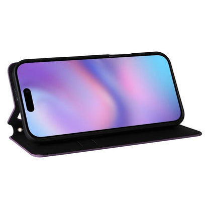 For iPhone Air Cubic Grid Texture Flip Leather Phone Case(Purple) - iPhone Air Cases by buy2fix | Online Shopping UK | buy2fix