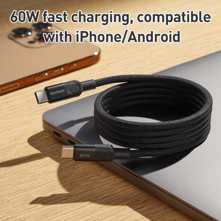 Momax Mag.Link Magnetic 60W USB-C / Type-C to USB-C / Type-C Data Cable, Length:1m(Black) - USB-C & Type-C Cable by MOMAX | Online Shopping UK | buy2fix