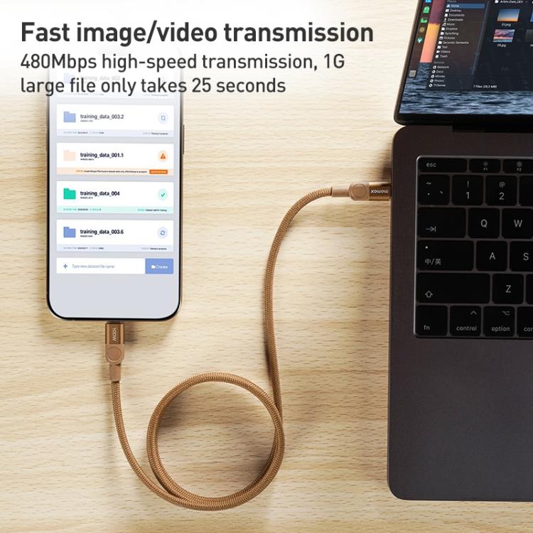 Momax Mag.Link Magnetic 60W USB-C / Type-C to USB-C / Type-C Data Cable, Length:1m(Gold) - USB-C & Type-C Cable by MOMAX | Online Shopping UK | buy2fix