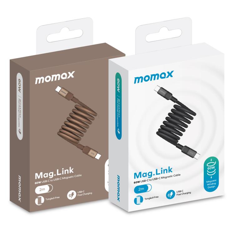 Momax Mag.Link Magnetic 60W USB-C / Type-C to USB-C / Type-C Data Cable, Length:2m(Gold) - USB-C & Type-C Cable by MOMAX | Online Shopping UK | buy2fix