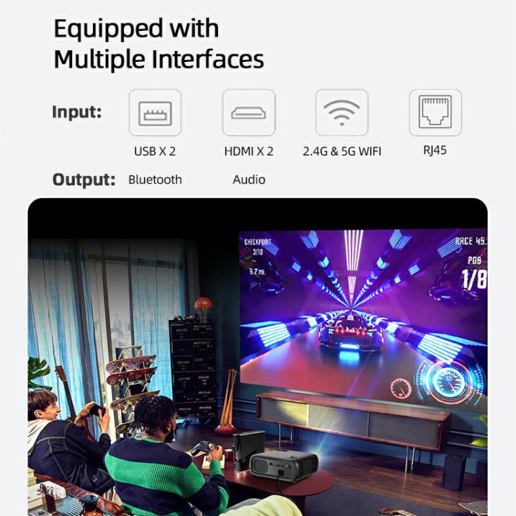 AUN AKEY9S 1080P 1000ANSI Autofocus WIFI Display Smart Projector, EU Plug(Black) - LED Projector by AUN | Online Shopping UK | buy2fix