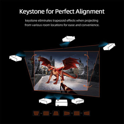 AUN AKEY9S 1080P 1000ANSI Autofocus WIFI Display Smart Projector, UK Plug(Black) - LED Projector by AUN | Online Shopping UK | buy2fix