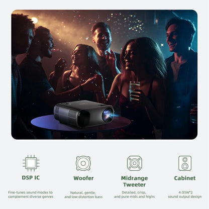 AUN AKEY9S 1080P 1000ANSI Autofocus WIFI Display Smart Projector, EU Plug(Black) - LED Projector by AUN | Online Shopping UK | buy2fix