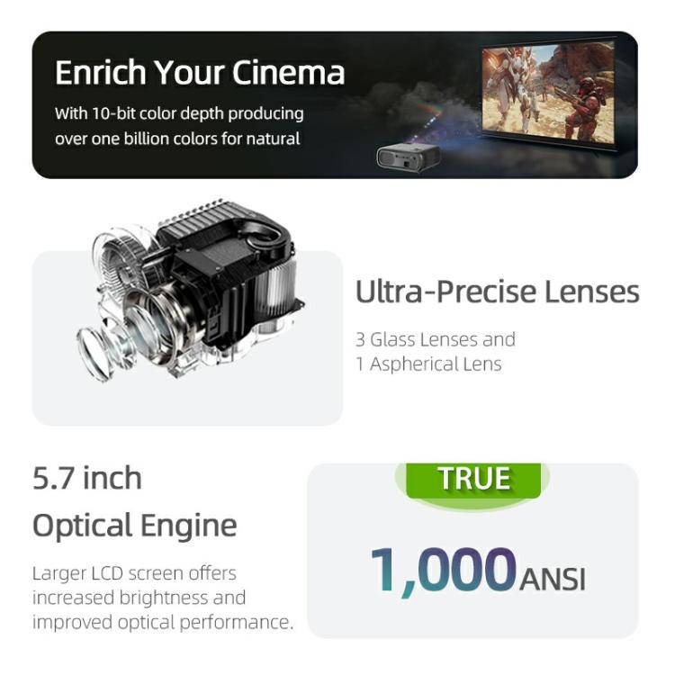 AUN AKEY9S 1080P 1000ANSI Autofocus WIFI Display Smart Projector, AU Plug(Black) - LED Projector by AUN | Online Shopping UK | buy2fix