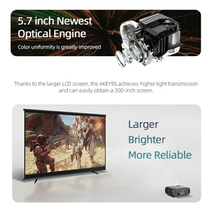 AUN AKEY9S 1080P 1000ANSI Autofocus WIFI Display Smart Projector, UK Plug(Black) - LED Projector by AUN | Online Shopping UK | buy2fix