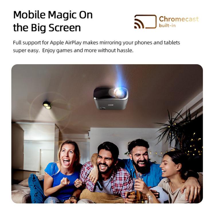 AUN AKEY9S 1080P 1000ANSI Autofocus WIFI Display Smart Projector, EU Plug(Black) - LED Projector by AUN | Online Shopping UK | buy2fix