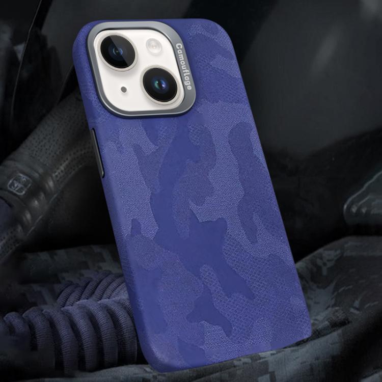 For iPhone 13 Camouflage Leather Metal Frame MagSafe PC Phone Case(Purple) - iPhone 13 Cases by buy2fix | Online Shopping UK | buy2fix
