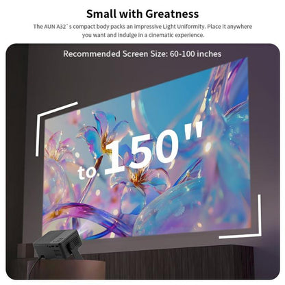 AUN A32 Pro 1280x720P 300ANSI Android 13 WIFI Display Smart Projector, US Plug(Black) - LED Projector by AUN | Online Shopping UK | buy2fix