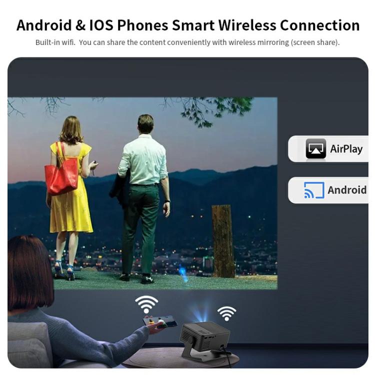 AUN A32 Pro 1280x720P 300ANSI Android 13 WIFI Display Smart Projector, US Plug(Black) - LED Projector by AUN | Online Shopping UK | buy2fix