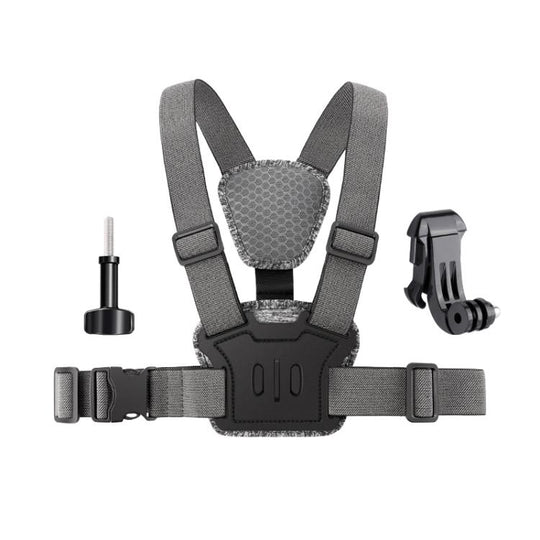 3 in 1 Quick Release Body Mount Belt Chest Strap with Mount & Screw(Grey)
