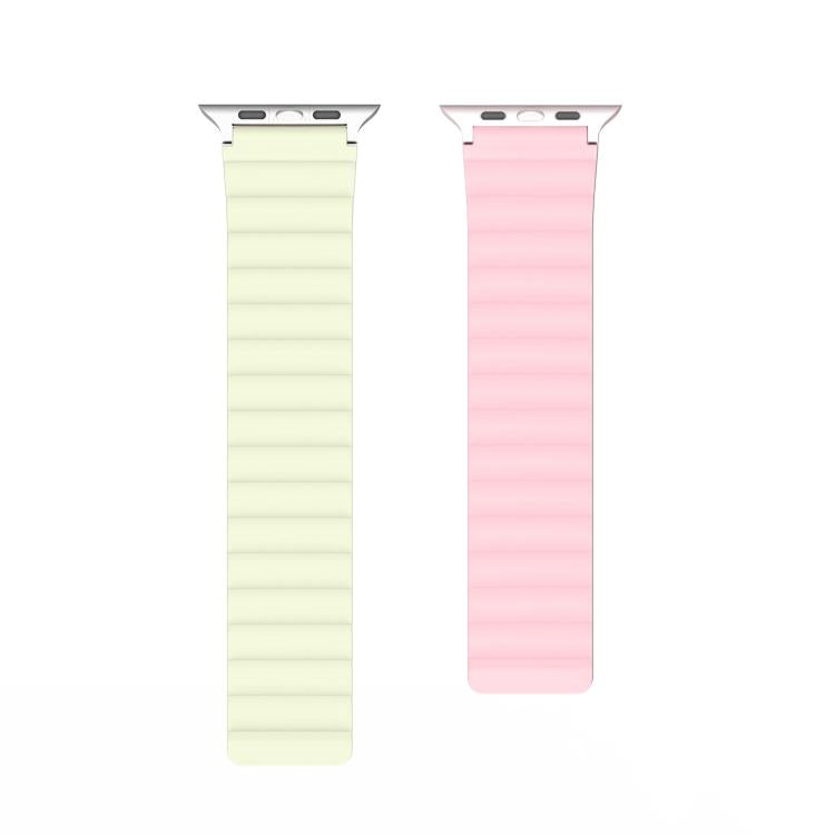 For Apple Watch 46mm / 49mm / 45mm / 44mm DUX DUCIS SD Series Double-Sided Blind Insert Silicone Magnetic Watch Strap(Light Pink + Light Green) - Watch Bands by DUX DUCIS | Online Shopping UK | buy2fix