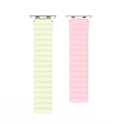 For Apple Watch 46mm / 49mm / 45mm / 44mm DUX DUCIS SD Series Double-Sided Blind Insert Silicone Magnetic Watch Strap(Light Pink + Light Green) - Watch Bands by DUX DUCIS | Online Shopping UK | buy2fix