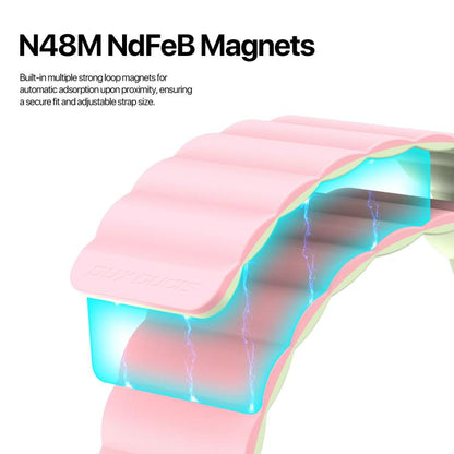 For Apple Watch 46mm / 49mm / 45mm / 44mm DUX DUCIS SD Series Double-Sided Blind Insert Silicone Magnetic Watch Strap(Light Pink + Light Green) - Watch Bands by DUX DUCIS | Online Shopping UK | buy2fix