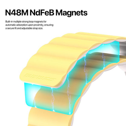 For Apple Watch 46mm / 49mm / 45mm / 44mm DUX DUCIS SD Series Double-Sided Blind Insert Silicone Magnetic Watch Strap(Light Yellow + Starlight) - Watch Bands by DUX DUCIS | Online Shopping UK | buy2fix