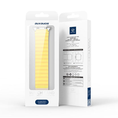 For Apple Watch 46mm / 49mm / 45mm / 44mm DUX DUCIS SD Series Double-Sided Blind Insert Silicone Magnetic Watch Strap(Light Yellow + Starlight) - Watch Bands by DUX DUCIS | Online Shopping UK | buy2fix