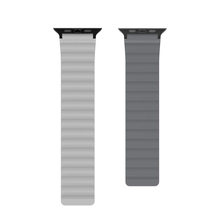 For Apple Watch 46mm / 49mm / 45mm / 44mm DUX DUCIS SD Series Double-Sided Blind Insert Silicone Magnetic Watch Strap(Dark Grey + Light Grey) - Watch Bands by DUX DUCIS | Online Shopping UK | buy2fix