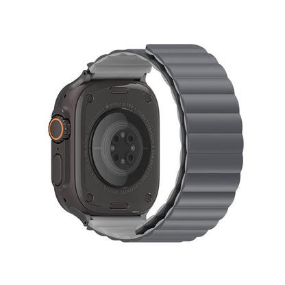 For Apple Watch 46mm / 49mm / 45mm / 44mm DUX DUCIS SD Series Double-Sided Blind Insert Silicone Magnetic Watch Strap(Dark Grey + Light Grey) - Watch Bands by DUX DUCIS | Online Shopping UK | buy2fix