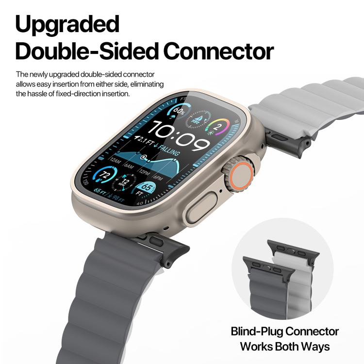 For Apple Watch 46mm / 49mm / 45mm / 44mm DUX DUCIS SD Series Double-Sided Blind Insert Silicone Magnetic Watch Strap(Dark Grey + Light Grey) - Watch Bands by DUX DUCIS | Online Shopping UK | buy2fix