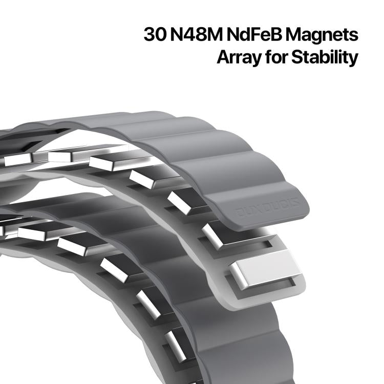 For Apple Watch 46mm / 49mm / 45mm / 44mm DUX DUCIS SD Series Double-Sided Blind Insert Silicone Magnetic Watch Strap(Dark Grey + Light Grey) - Watch Bands by DUX DUCIS | Online Shopping UK | buy2fix