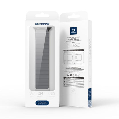 For Apple Watch 46mm / 49mm / 45mm / 44mm DUX DUCIS SD Series Double-Sided Blind Insert Silicone Magnetic Watch Strap(Dark Grey + Light Grey) - Watch Bands by DUX DUCIS | Online Shopping UK | buy2fix