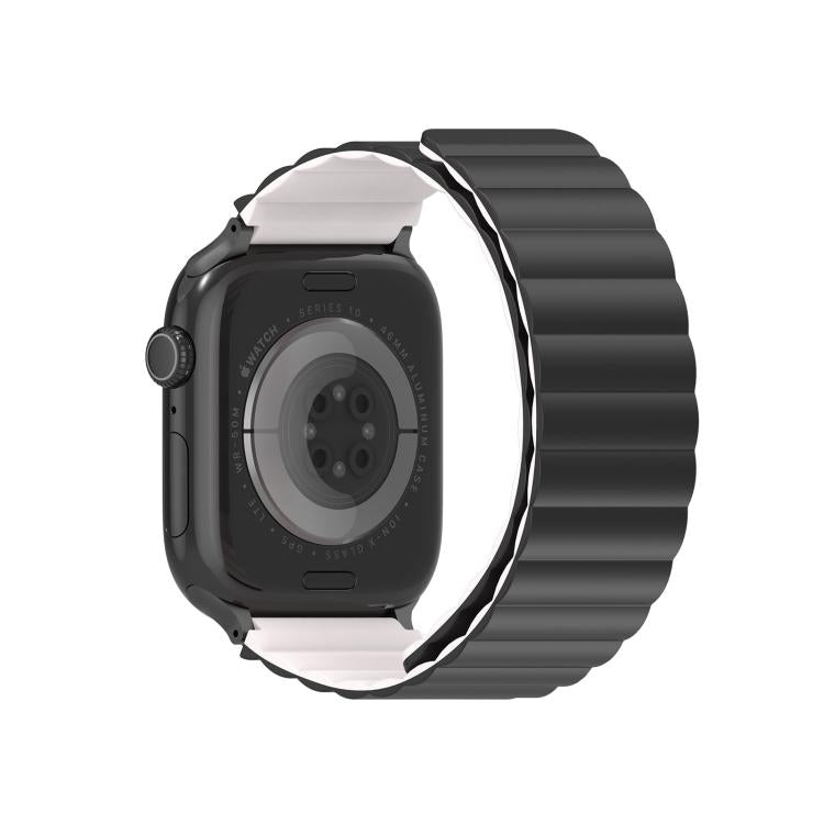 For Apple Watch 42mm / 41mm / 40mm / 38mm DUX DUCIS SD Series Double-Sided Blind Insert Silicone Magnetic Watch Strap(Black + Starlight) - Watch Bands by DUX DUCIS | Online Shopping UK | buy2fix