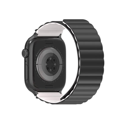 For Apple Watch 42mm / 41mm / 40mm / 38mm DUX DUCIS SD Series Double-Sided Blind Insert Silicone Magnetic Watch Strap(Black + Starlight) - Watch Bands by DUX DUCIS | Online Shopping UK | buy2fix