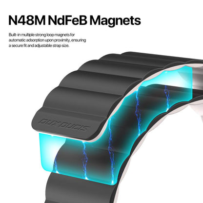 For Apple Watch 42mm / 41mm / 40mm / 38mm DUX DUCIS SD Series Double-Sided Blind Insert Silicone Magnetic Watch Strap(Black + Starlight) - Watch Bands by DUX DUCIS | Online Shopping UK | buy2fix