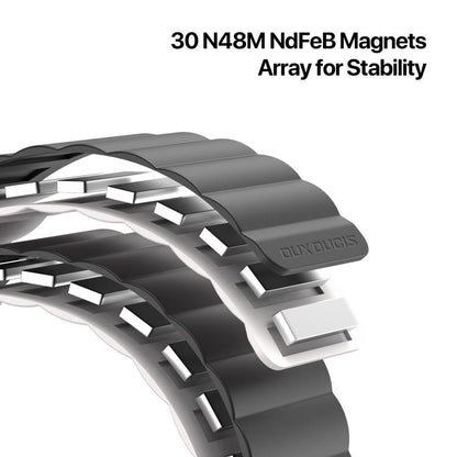 For Apple Watch 42mm / 41mm / 40mm / 38mm DUX DUCIS SD Series Double-Sided Blind Insert Silicone Magnetic Watch Strap(Black + Starlight) - Watch Bands by DUX DUCIS | Online Shopping UK | buy2fix