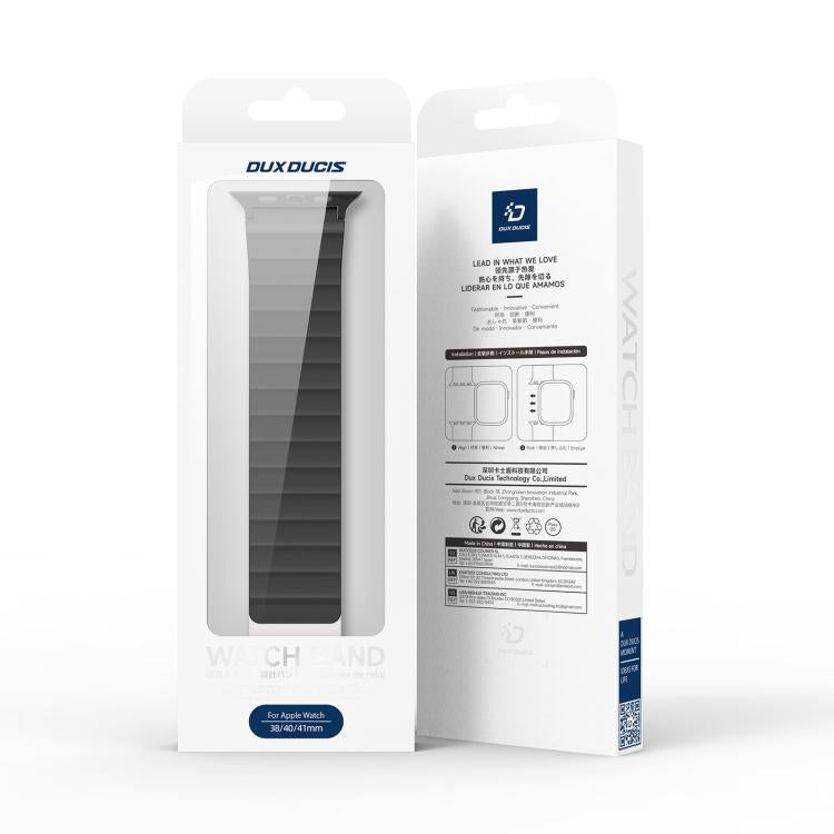 For Apple Watch 42mm / 41mm / 40mm / 38mm DUX DUCIS SD Series Double-Sided Blind Insert Silicone Magnetic Watch Strap(Black + Starlight) - Watch Bands by DUX DUCIS | Online Shopping UK | buy2fix