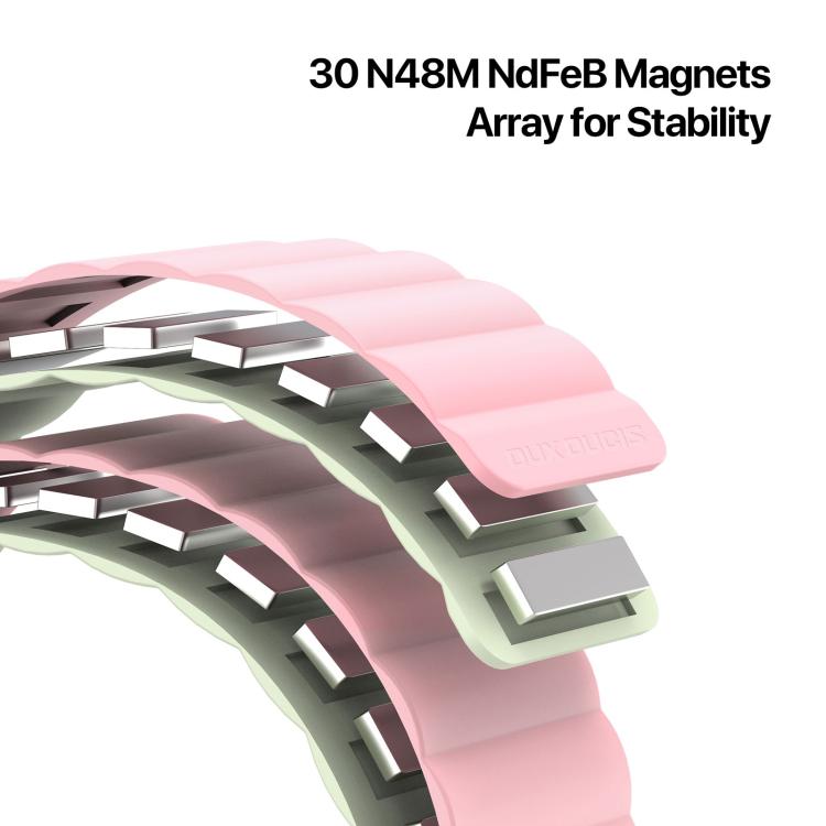 For Apple Watch 42mm / 41mm / 40mm / 38mm DUX DUCIS SD Series Double-Sided Blind Insert Silicone Magnetic Watch Strap(Light Pink + Light Green) - Watch Bands by DUX DUCIS | Online Shopping UK | buy2fix