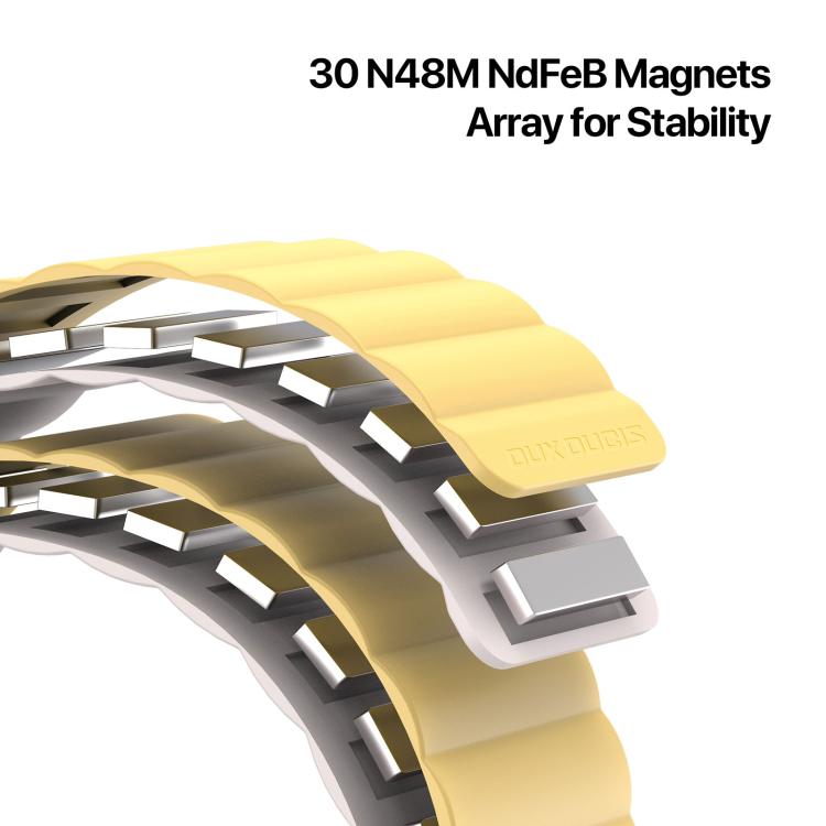 For Apple Watch 42mm / 41mm / 40mm / 38mm DUX DUCIS SD Series Double-Sided Blind Insert Silicone Magnetic Watch Strap(Light Yellow + Starlight) - Watch Bands by DUX DUCIS | Online Shopping UK | buy2fix