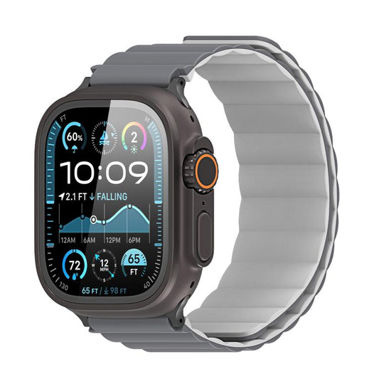 For Apple Watch 42mm / 41mm / 40mm / 38mm DUX DUCIS SD Series Double-Sided Blind Insert Silicone Magnetic Watch Strap(Dark Grey + Light Grey) - Watch Bands by DUX DUCIS | Online Shopping UK | buy2fix