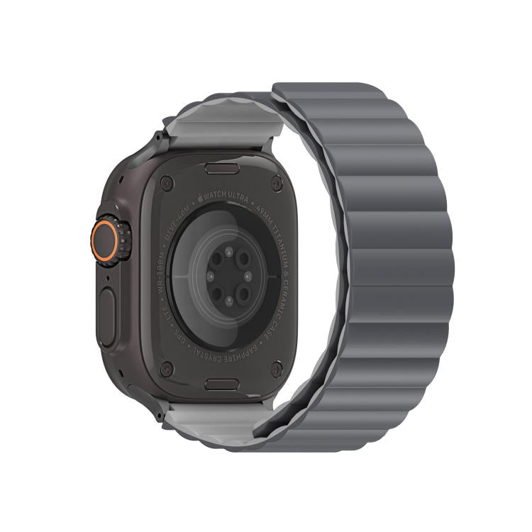 For Apple Watch 42mm / 41mm / 40mm / 38mm DUX DUCIS SD Series Double-Sided Blind Insert Silicone Magnetic Watch Strap(Dark Grey + Light Grey) - Watch Bands by DUX DUCIS | Online Shopping UK | buy2fix