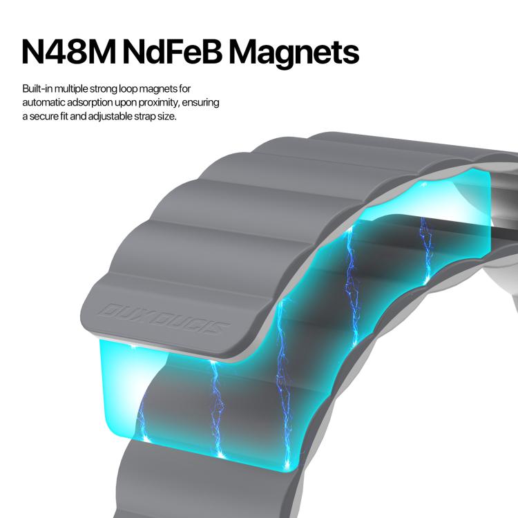 For Apple Watch 42mm / 41mm / 40mm / 38mm DUX DUCIS SD Series Double-Sided Blind Insert Silicone Magnetic Watch Strap(Dark Grey + Light Grey) - Watch Bands by DUX DUCIS | Online Shopping UK | buy2fix