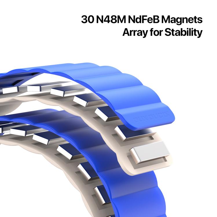 For Apple Watch 42mm / 41mm / 40mm / 38mm DUX DUCIS SD Series Double-Sided Blind Insert Silicone Magnetic Watch Strap(Klein Blue + Beige) - Watch Bands by DUX DUCIS | Online Shopping UK | buy2fix