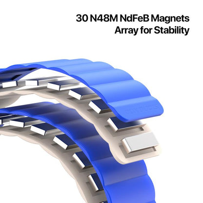 For Apple Watch 42mm / 41mm / 40mm / 38mm DUX DUCIS SD Series Double-Sided Blind Insert Silicone Magnetic Watch Strap(Klein Blue + Beige) - Watch Bands by DUX DUCIS | Online Shopping UK | buy2fix