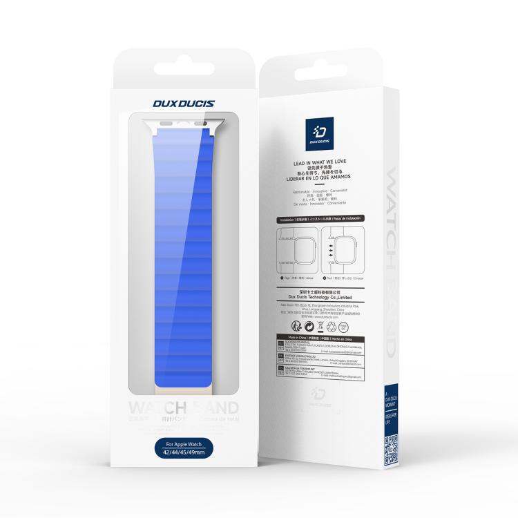 For Apple Watch 42mm / 41mm / 40mm / 38mm DUX DUCIS SD Series Double-Sided Blind Insert Silicone Magnetic Watch Strap(Klein Blue + Beige) - Watch Bands by DUX DUCIS | Online Shopping UK | buy2fix