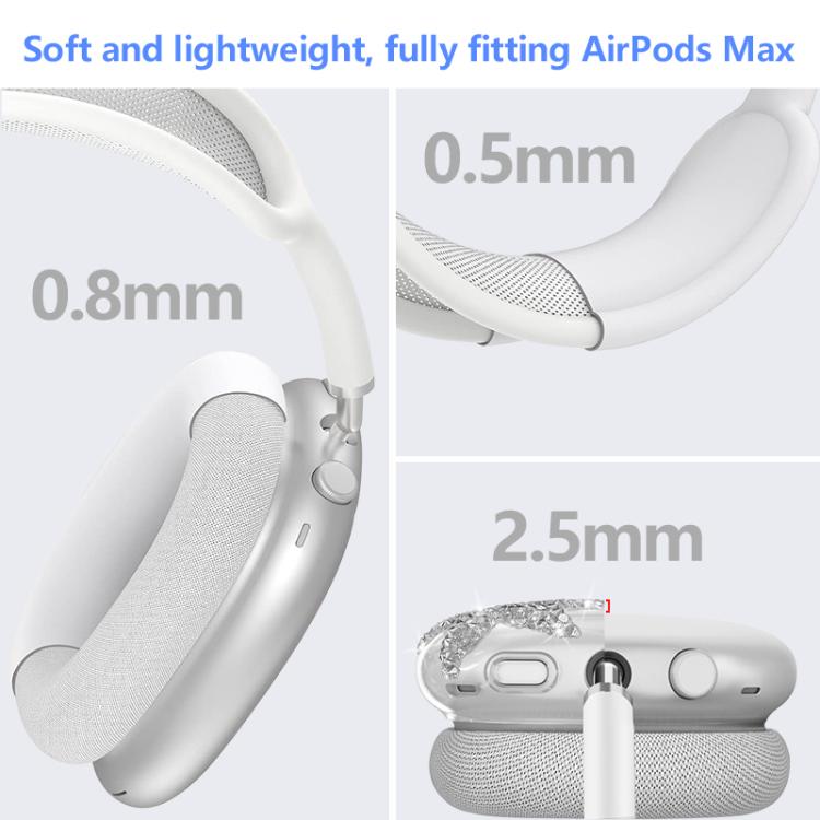 For Apple AirPods Max 3 in 1 Diamond Star Headphones Silicone Protective Case(Transparent) - For AirPods Max by buy2fix | Online Shopping UK | buy2fix
