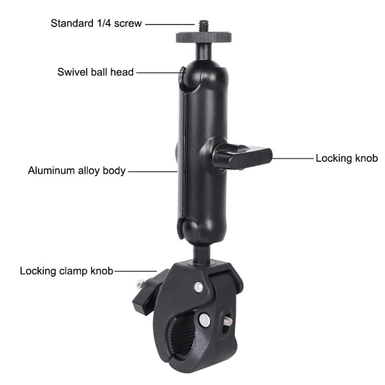Universal Action Camera Bicycle Handlebar Clamp, Size:M 20cm(Black) - Bicycle Handlebar Mount by buy2fix | Online Shopping UK | buy2fix