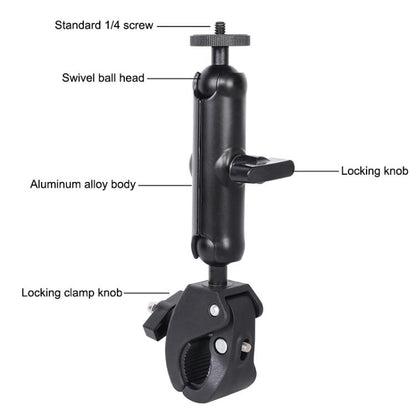 Universal Action Camera Bicycle Handlebar Clamp, Size:S 15.5cm(Black) - Bicycle Handlebar Mount by buy2fix | Online Shopping UK | buy2fix