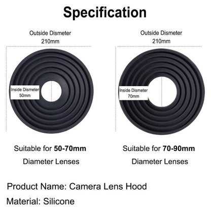 Universal Silicone Lens Hood, Size:70-90mm(Black) - Lens Hood by buy2fix | Online Shopping UK | buy2fix