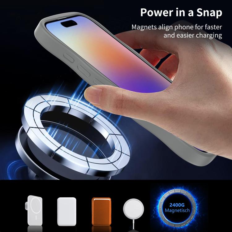 For iPhone 17 Skin Feel Wave Texture MagSafe Phone Case(Grey) - iPhone 17 Cases by buy2fix | Online Shopping UK | buy2fix