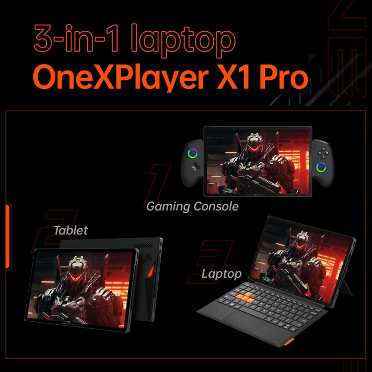ONE-NETBOOK OneXPlayer X1 Pro 10.95 inch Handheld Game Console, 32GB+2TB, Windows 11 AMD Ryzen AI 9 HX 370(Black) - Pocket Console by ONE-NETBOOK | Online Shopping UK | buy2fix
