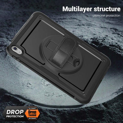 For iPad 2025 / 2022 Honeycomb Hand Grip Turntable Stand Tablet Case(Black) - iPad 2025 / 2022 Cases by buy2fix | Online Shopping UK | buy2fix